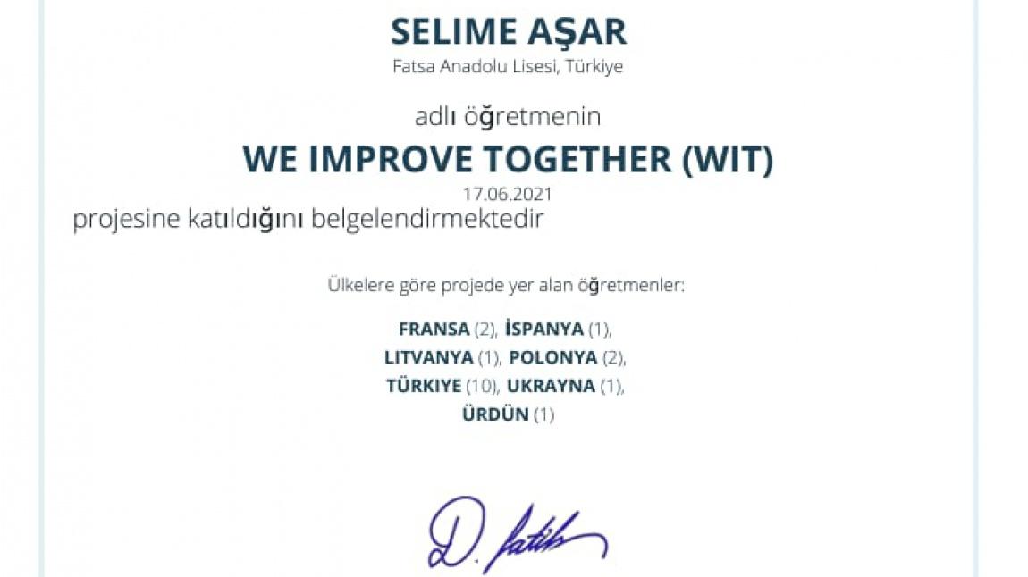 'We  improve together ' projesi